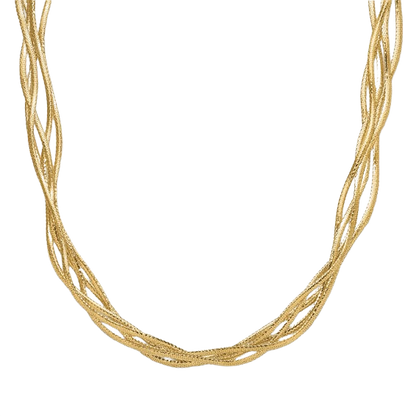 Mesh 4-Strand Wave Necklace in 14K yellow gold