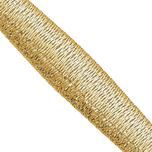 Polished Woven Graduated Dome Bracelet in 14K yellow gold