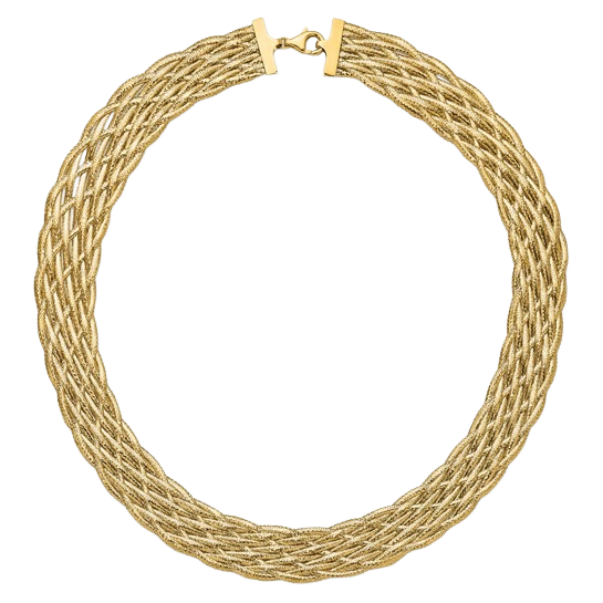 Braided Mesh Necklace in 14K yellow gold