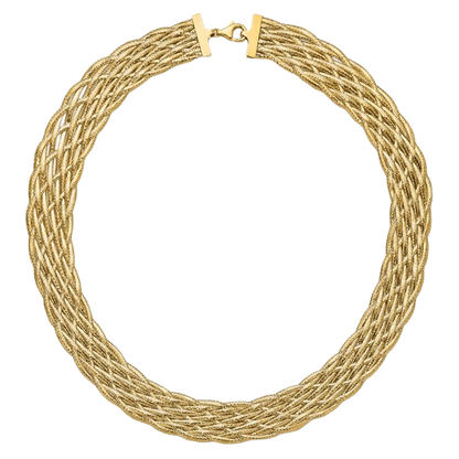 Braided Mesh Necklace in 14K yellow gold