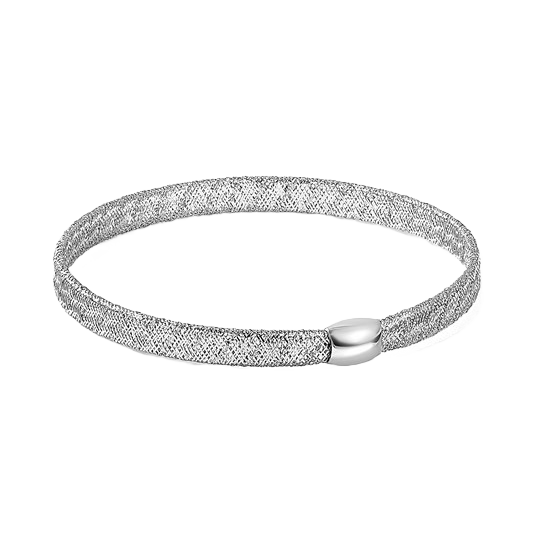 14K White Gold Stretch Bangle Bracelet - 5mm