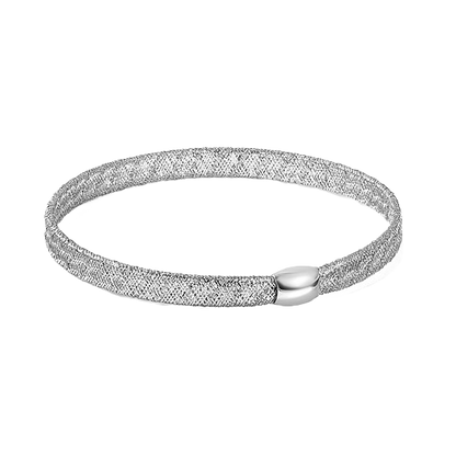 14K White Gold Stretch Bangle Bracelet - 5mm