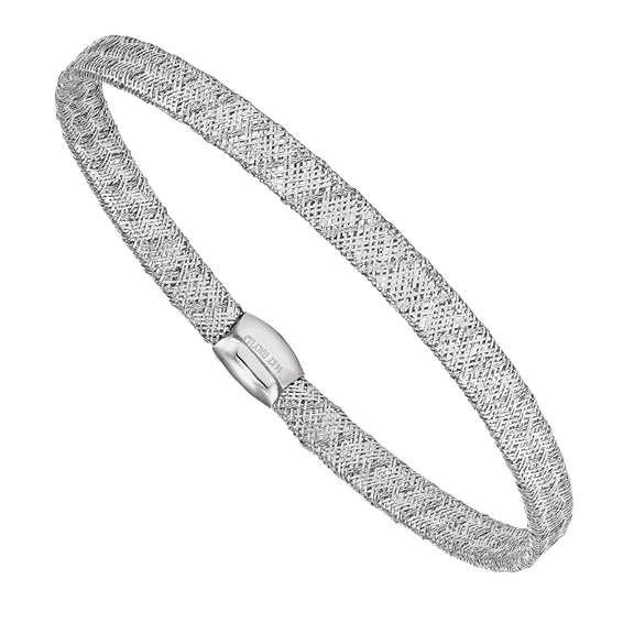 14K White Gold Stretch Bangle Bracelet - 5mm