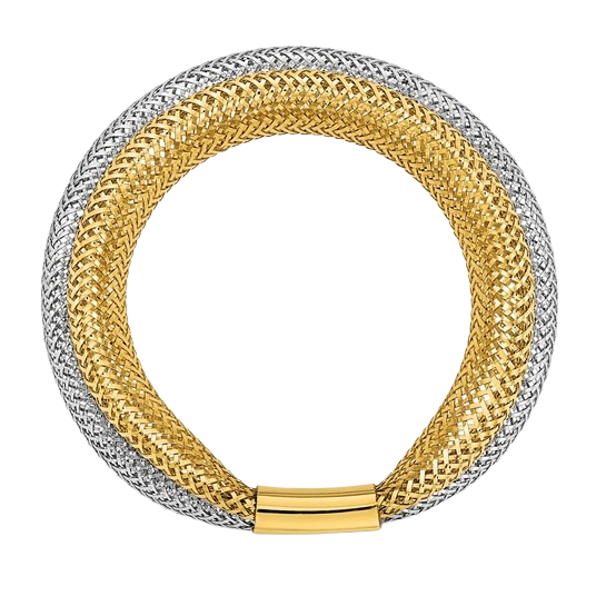 Layered Stretch Ring, 9mm in 14K yellow gold