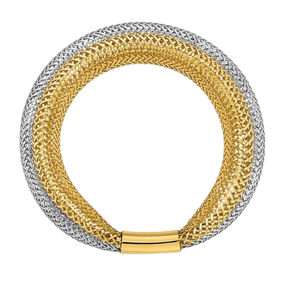 Layered Stretch Ring, 9mm in 14K yellow gold