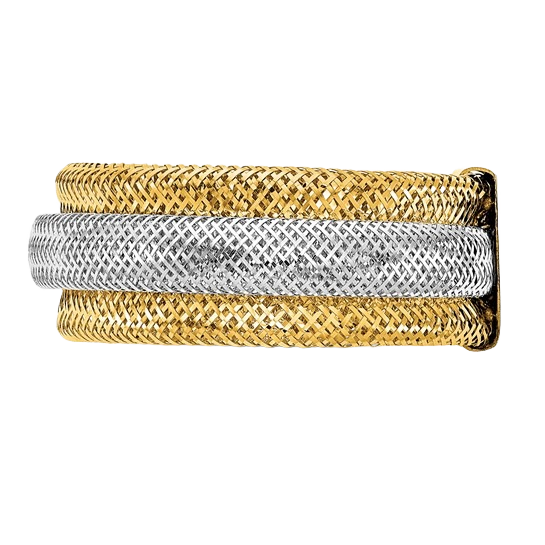 Layered Stretch Ring, 9mm in 14K yellow gold