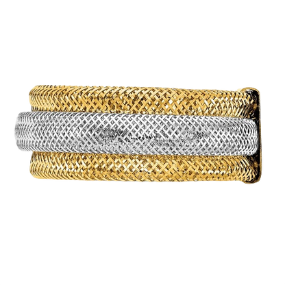 Layered Stretch Ring, 9mm in 14K yellow gold
