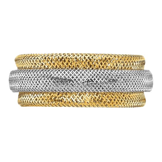 Layered Stretch Ring, 9mm in 14K yellow gold