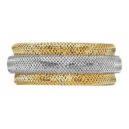 Layered Stretch Ring, 9mm in 14K yellow gold