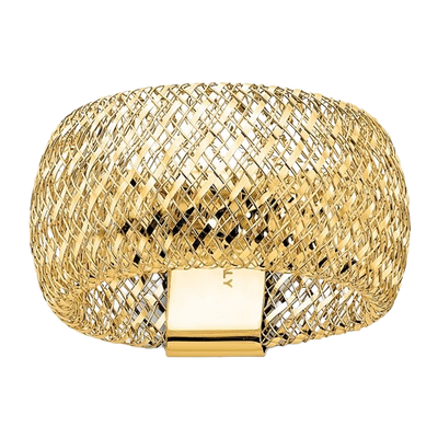 Wide Mesh Stretch Ring — 14K Yellow Gold
