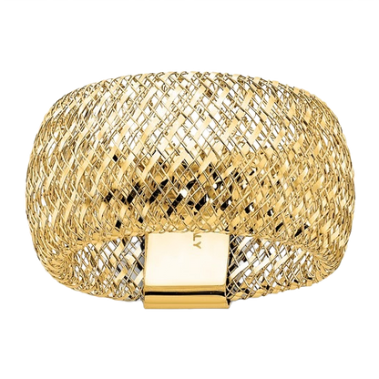 Wide Mesh Stretch Ring — 14K Yellow Gold