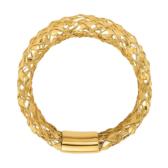 Woven Stretch Ring in 14K yellow gold