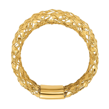 Woven Stretch Ring in 14K yellow gold