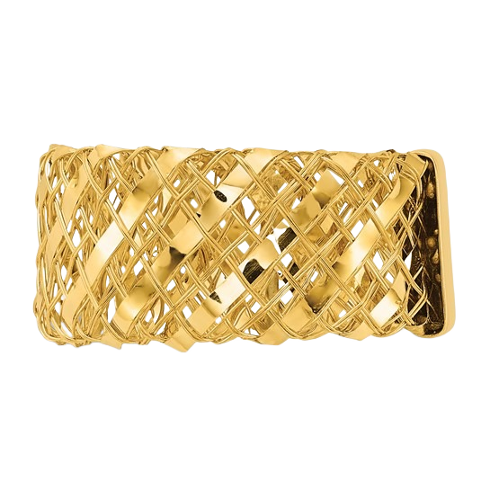 Woven Stretch Ring in 14K yellow gold