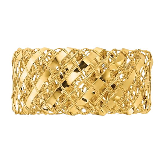 Woven Stretch Ring in 14K yellow gold