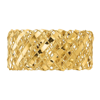 Woven Stretch Ring in 14K yellow gold
