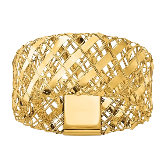 Woven Stretch Ring in 14K yellow gold