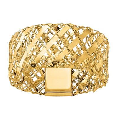 Woven Stretch Ring in 14K yellow gold