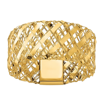 Woven Stretch Ring in 14K yellow gold