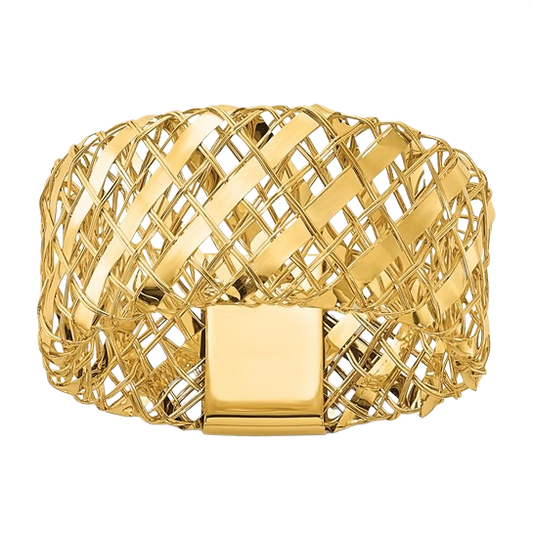 Woven Stretch Ring in 14K yellow gold