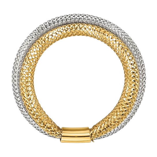 Layered Stretch Ring, 5mm in 14K yellow gold