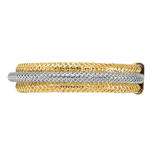 Layered Stretch Ring, 5mm in 14K yellow gold