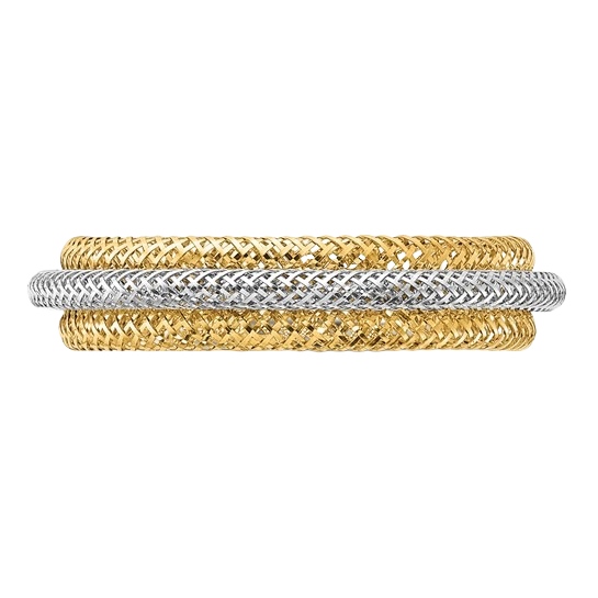 Layered Stretch Ring, 5mm in 14K yellow gold
