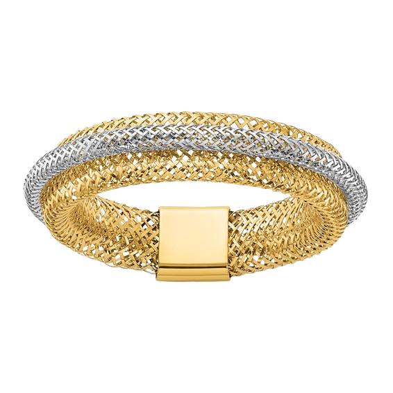 Layered Stretch Ring, 5mm in 14K yellow gold