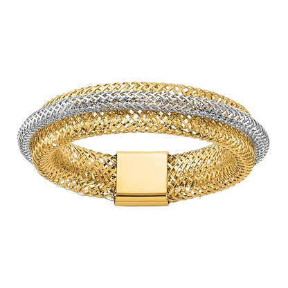 Layered Stretch Ring, 5mm in 14K yellow gold