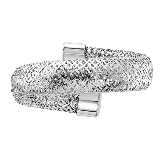 14K White Gold Mesh Ring
