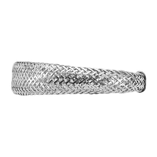 14K White Gold Tapered Mesh Ring