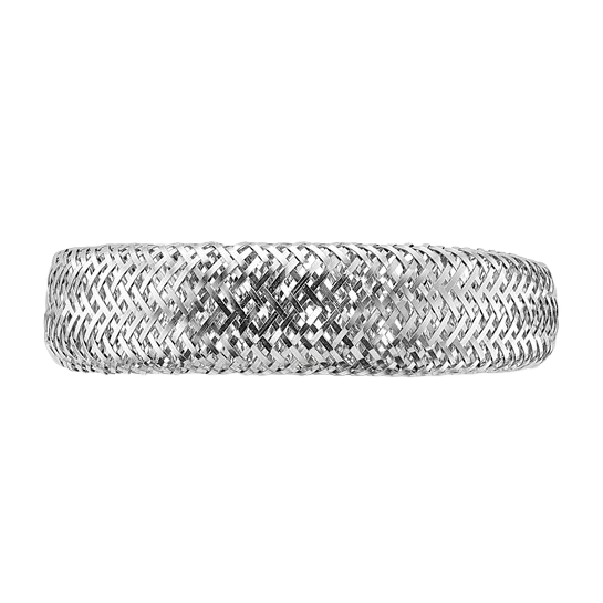 14K White Gold Tapered Mesh Ring