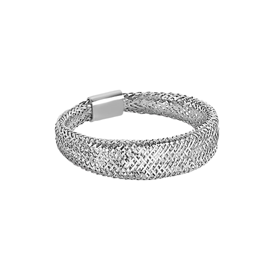 14K White Gold Tapered Mesh Ring