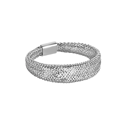14K White Gold Tapered Mesh Ring