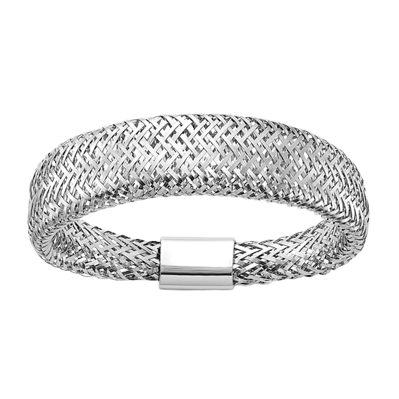 14K White Gold Tapered Mesh Ring
