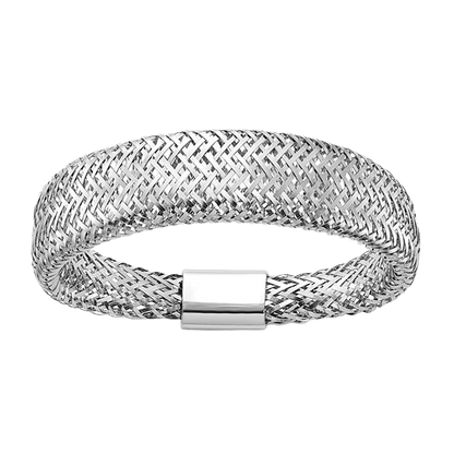 14K White Gold Tapered Mesh Ring