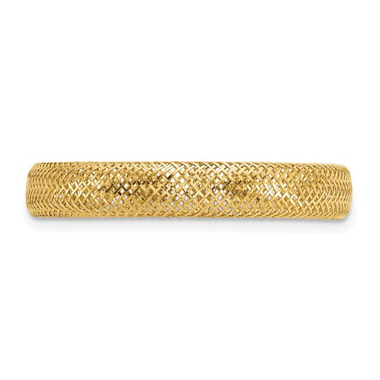 Mesh Stretch Ring — 14K Yellow Gold