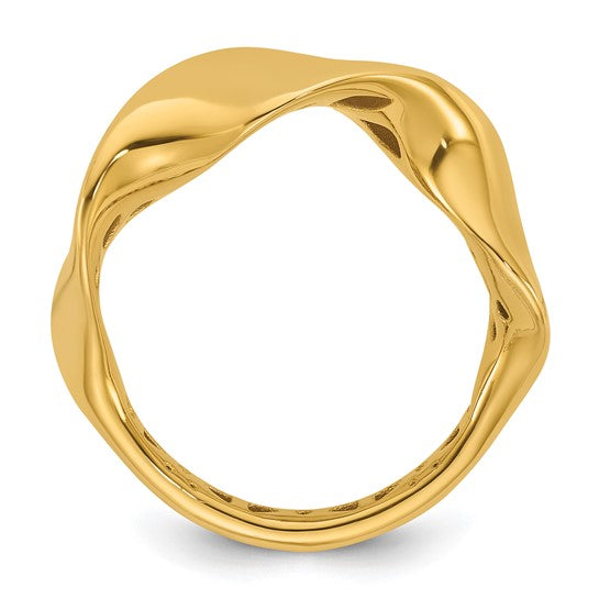 Flip-Wave Ring in 14K yellow gold