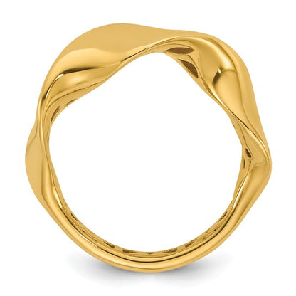 Flip-Wave Ring in 14K yellow gold