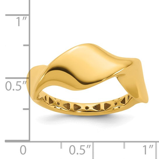 Flip-Wave Ring in 14K yellow gold