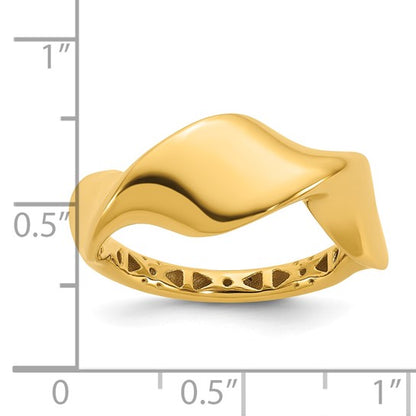 Flip-Wave Ring in 14K yellow gold