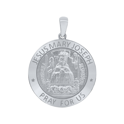 Rundes Medaillon der Heiligen Familie (Jesus, Maria und Josef) 5/ - aus Sterlingsilber