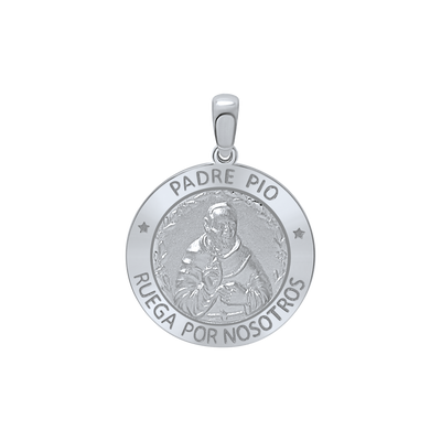 Padre Pio Medallion Pendant in sterling silver