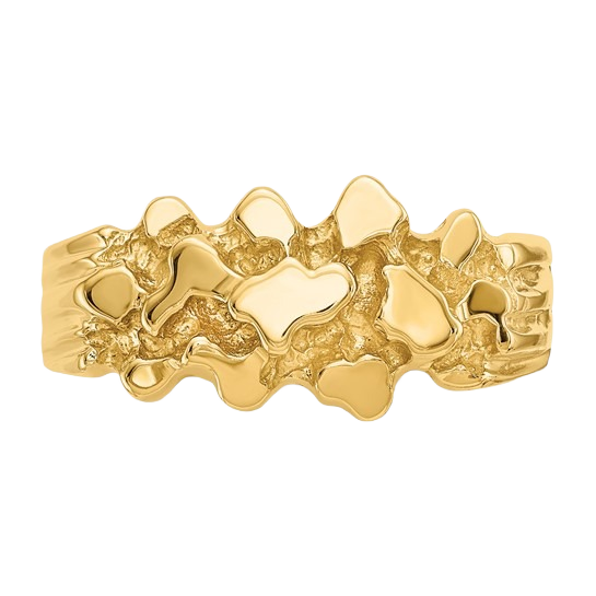 14K Gold Nugget Ring - Medium