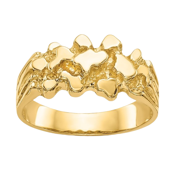 14K Gold Nugget Ring - Medium