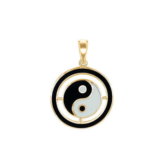 Yin-Yang-Symbol aus 14-karätigem Gelbgold
