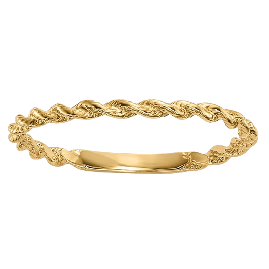 14K Gold Twisted Rope Ring