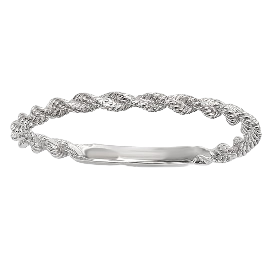 14K Gold Twisted Rope Ring in 14K white gold