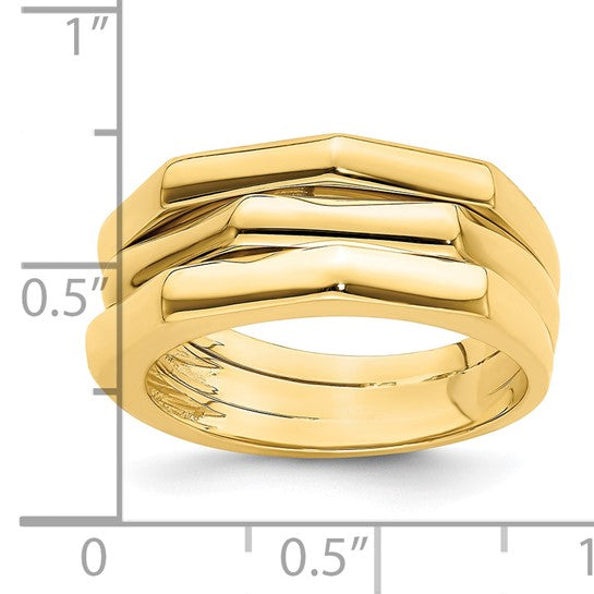 Three Ridged Dome Ring