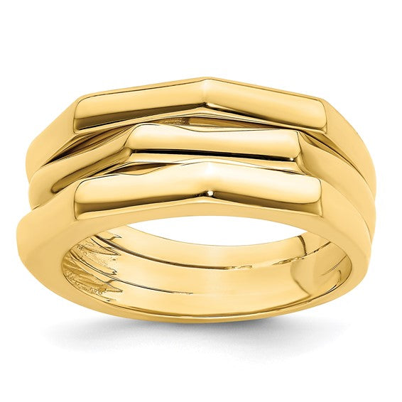 Three Ridged Dome Ring